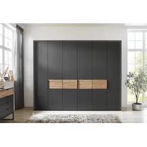 Wiemann Drehtürenschrank Acapulco 295,2 x 216 x 58 cm Grau/Schwarz