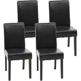 Mendler Esszimmerstuhl Littau Kunstleder schwarz 4er Set