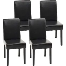 Mendler Esszimmerstuhl Littau Kunstleder schwarz 4er Set