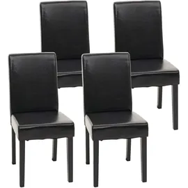 Mendler Esszimmerstuhl Littau Kunstleder schwarz 4er Set