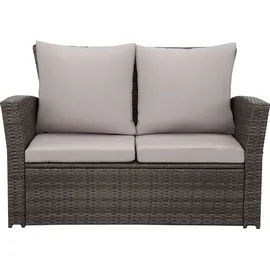 MeXo Polyrattan Lounge-Set 4-tlg. grau/hellgrau