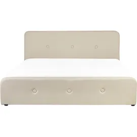 Beliani Bett mit Bettkasten Polsterbezug Holzfüße 180x200 cm