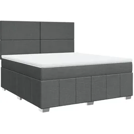 vidaXL Boxspringbett 180 x 200 cm Dunkelgrau