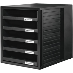 HAN Schubladenbox »SCHRANK-SET« mit 5 Schubladen offen schwarz, 23.8x4.5x30.5 cm