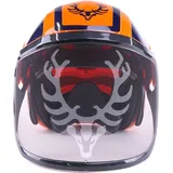 KOX - Protos Forsthelm / Schutzhelm Edition mit Gehörschutz und Visier Integral Forest Orange/Blau Edition Orange/Blau mit Ätzmetallvisier F39
