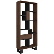 SKRAUT HOME Bücherregal 67 x 31 x 174 cm Dunkle Eiche/Schwarz
