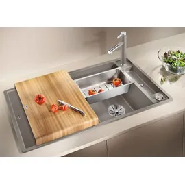 Blanco Axia III 5 S links Einbau von Oben vulkangrau Handbetätigung 915 x 510 mm