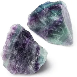 luxuskollektion Fluorit Großer Naturstein 2 Stück Kristalle Heilsteine Meditation