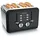 Arendo - Automatik Toaster 4 Scheiben in Edelstahl - bis zu vier Sandwich und Toast-Scheiben - Bräunungsgrad 1-6 - Aufwärm- und Auftaufunktion