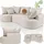 Juskys Sofa Tirano - Ecksofa L-Form, inkl. Kissen, 4-Sitzer Eckcouch, Bouclé Creme &