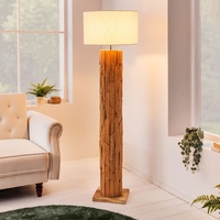 Riess Ambiente Natürliche Stehlampe ROOTS 160cm Treibholz beige Leinenschirm handmade