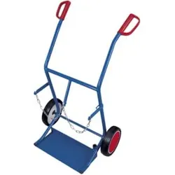 VARIOfit Stahlflaschenkarre für 2 Flaschen a 20 l Inhalt Vollgummibereifung Schaufel 470 x 210 mm