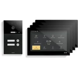 GVS - 2-Familienhaus IP Video Türsprechanlage AVS5511A - Mit 4x10 Zoll Monitor, App, HD-Kamera & Türöffner Funktion