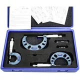 Dasqua 4111-8206 Bügelmessschrauben-Set mit Kontrollmaß 0 - 75 mm DIN 863