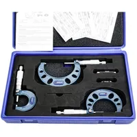 Dasqua 4111-8206 Bügelmessschrauben-Set mit Kontrollmaß 0 - 75 mm DIN 863