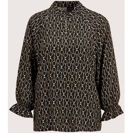 Madeleine Elegante Viskosebluse mit Grafik-Print Schwarz/Braun 38