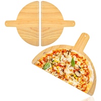 WANGDEFA 2 Stück Pizzaschieber Holz Pizzaschieber 2 teilig Pizzaschieber aus Birkenholz Pizza Schaufel+ Pizza Schaufel zum Backen von hausgemachtem Pizzabrot Käse Serviertablett Schneiden von Obst