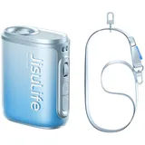 JISULIFE Nackenventilator, 100 Geschwindigkeiten, Mini-Tragbarer Hüftventilator, 16 Stunden, 4500 mAh, LED für den Außenbereich, Reisen, Geschenke für Frauen und Männer-Blau