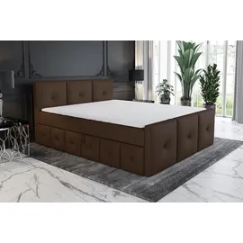 A&J MöbelLand Boxspringbett BOE 120 x 200 cm Braun