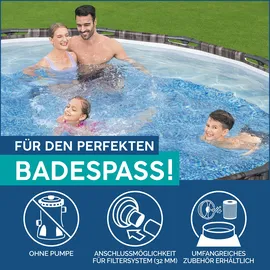 BESTWAY Steel Pro Max Frame Pool 427 x 107 cm holzoptik