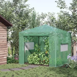 Outsunny Gewächshaus Stahl Dunkelgrün PE 1 mm 3,2 m2
