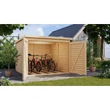 Karibu Gartenhaus Fahrradgarage aus Fichtenholz mit 4 Stellplätzen, BxT: 213x217 cm, (1 Stück, Fahrradgarage 4 Räder - naturbelassen), naturbelassen