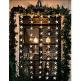 my home Lichtervorhang »Weihnachtsdeko aussen«, 60 St.-flammig, LED-Tür-Vorhang, farblos