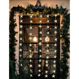 my home Lichtervorhang »Weihnachtsdeko aussen«, 60 St.-flammig, LED-Tür-Vorhang, farblos