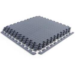 RAMROXX Bodenschutzmatte Riffelblech Puzzle Sportmatte Grau 61x61cm 10mm 4 Stück grau
