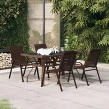 vidaXL Garten-Essgruppe 5-tlg. braun/schwarz 3095983