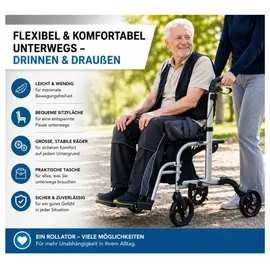Antar Aluminium Rollator AT51005 2in1 schwarz