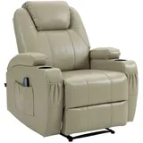 CLP Sessel Galena mit Massagefunktion Kunstleder/creme
