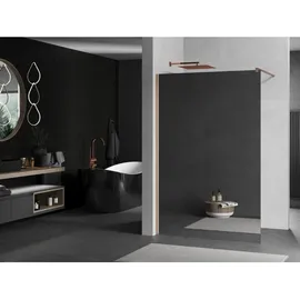 Mexen Kioto Duschtrennwand Walk-in 120 x 200 cm, Spiegel 8 mm, gebürstetes Kupfer - 800-120-101-65-50