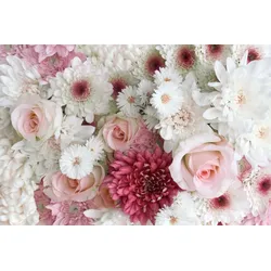 Fototapete PAPERMOON "ROSEN-GÄNZEBLÜMCHEN BLUME PFLANZE STRAUß MAKRO NATUR", bunt, B:4,00m L:2,60m, Vlies, Tapeten