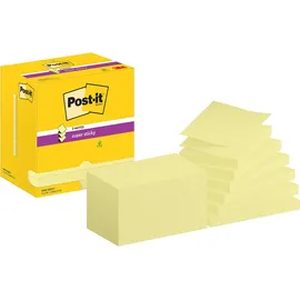 Post-it Super Sticky Z-Notes Haftnotizen R350-12SSCY 76 x 127 mm 90 Blatt pro Block Gelb
