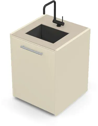 Brabura CT 60 Waschbeckenmodul - Pietra Di Osso / Perle Blanche / Silberner Griff