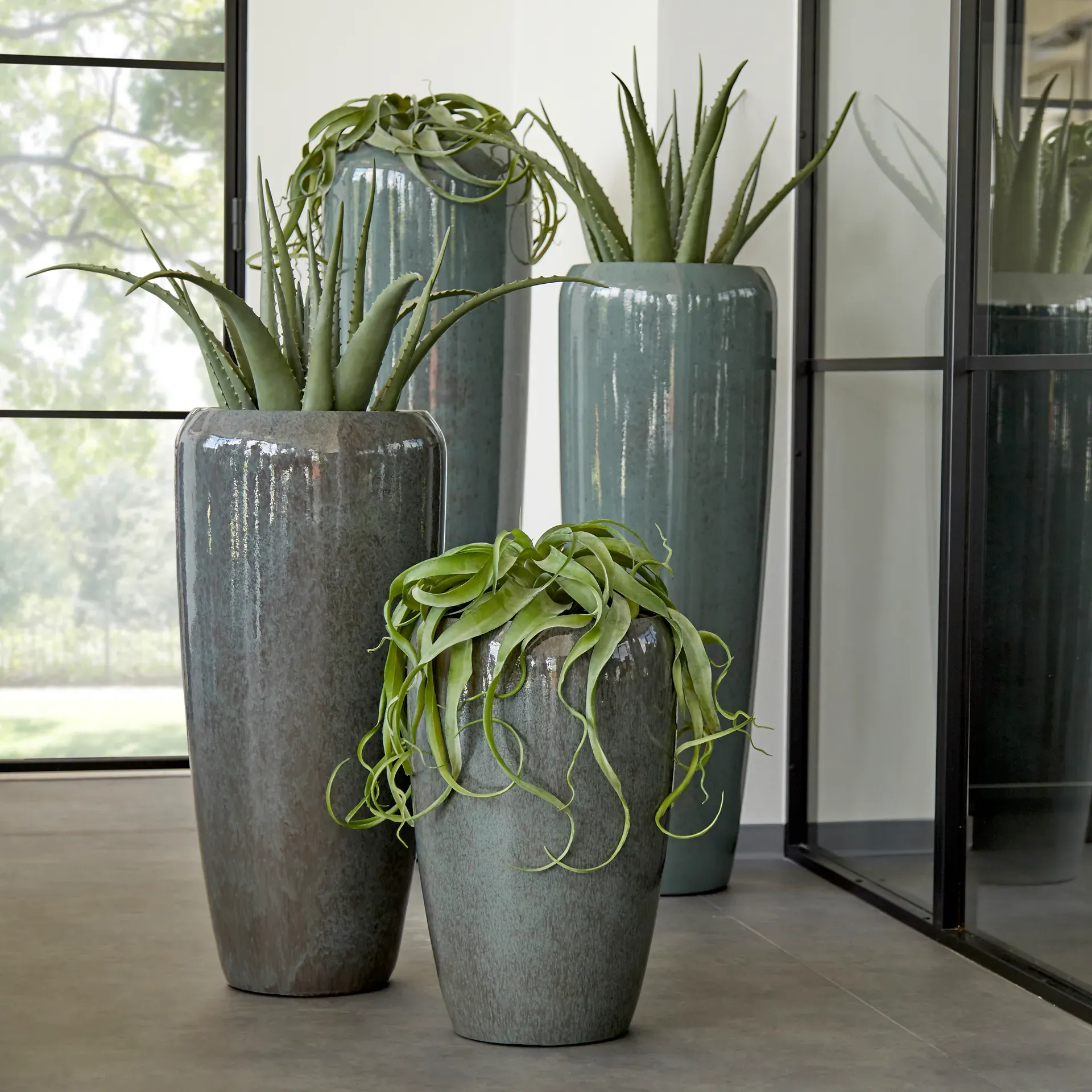 Vase Cleo - Marmorgrün - 97 cm