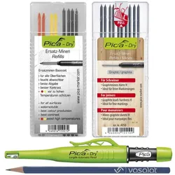 PICA DRY-Sets 1.1 mit vasalat Graphitstift - Marker + Minen 3-färbig