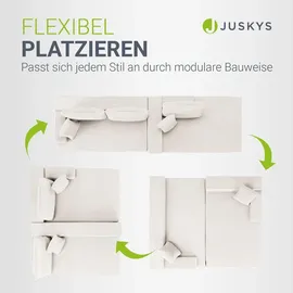 Juskys Eckcouch Cord 3-Sitzer Creme