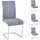 Idimex Schwingstuhl Leticia Stoffbezug grau 4er Set