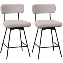 Costway Esszimmerstuhl gepolstert beige 2er Set