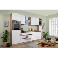 Küche Küchenzeile Küchenblock grifflos Eiche Weiß Lorena 330 cm Respekta