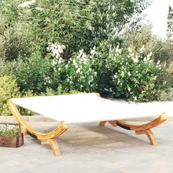 vidaXL Loungebett 165x188,5x46 cm Bugholz Massiv Creme