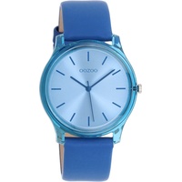 Oozoo Timepieces Damen Uhr in Blau | Armbanduhr Damen mit Lederarmband | Hochwertige Uhr für Frauen| Edle Analog Damenuhr in rund C11143