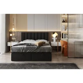 Trada Bond Boxspringbett 140 x 200 cm H3 Schwarz