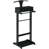 [en.casa] Herrendiener Lulboll 44x35x110 cm Schwarz