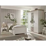 Schlafzimmerset in Weiß und Pinienfarben Landhaus Design (dreiteilig)