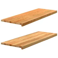 VidaXL Fensterbänke 2 Stk. Hellbraun 110x40x2 cm Massivholz Eiche