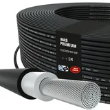 MAS Premium Solarkabel H1Z2Z2-K 4, 6, 10 mm2 5-200m Solarleitung TÜV-2 Halogenfrei doppelt isoliert Frei bewegliche oder feste Verlegung in Photovoltaikanlagen (H1Z2Z2-K 6, Schwarz, 5m)