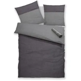 Tom Tailor HOME "Henry", grau (grau, anthrazit), B/L: 135cm x 200cm, , Renforcé, B/L: 80cm x 80cm, Renforcu00e9, Obermaterial: 100% Baumwolle, Bettwäsche, aus Baumwolle, mit GRATIS-Zugabe: Sporthandtuch